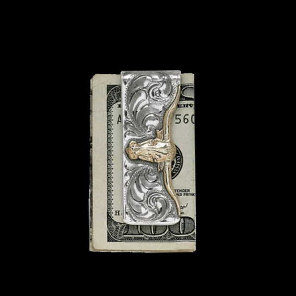 Vogt Silversmiths Money Clips The Silhouetted Longhorn Money Clip