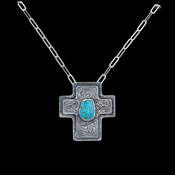 Vogt Silversmiths Necklaces NEW! Turquoise Cross Necklace
