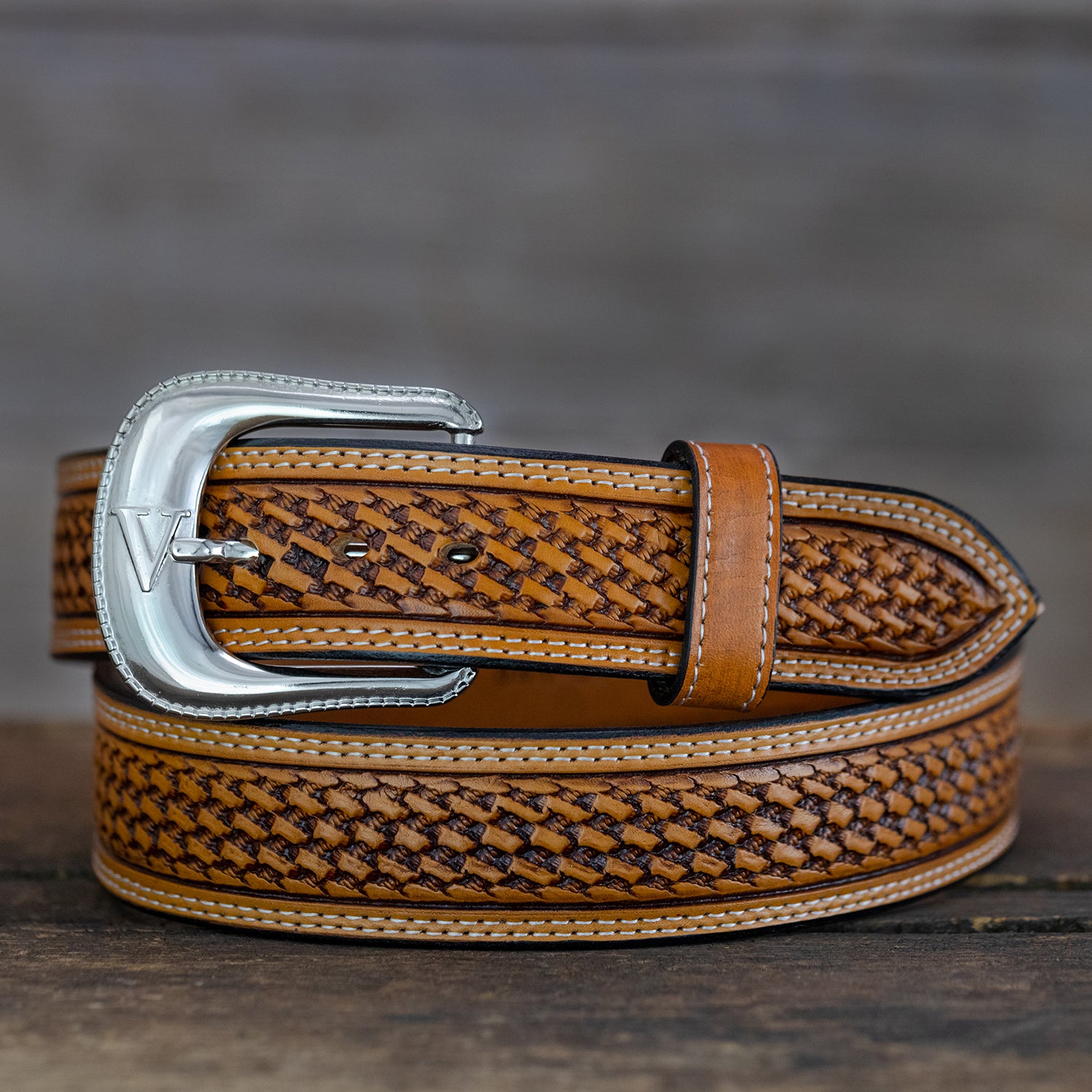 Buy Black Western Braided Belt For Men, Silver Buckle