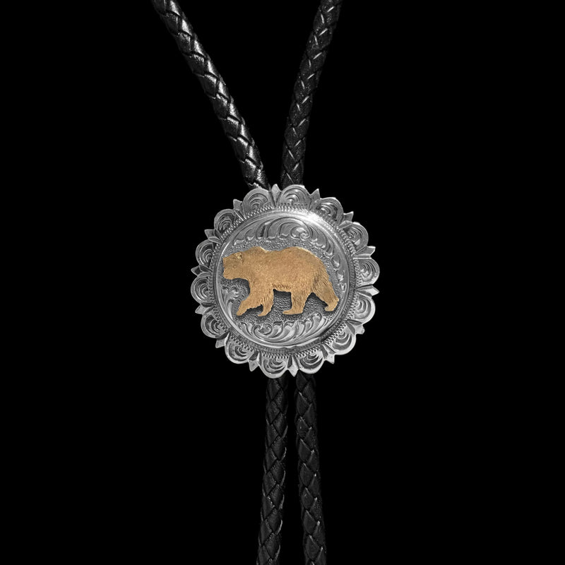 Vogt Silversmiths Last Chance Silver Simple Gold Bear Bolo