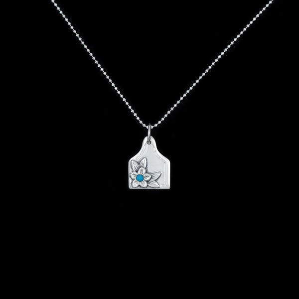 Vogt Silversmiths Pendants The Turquoise Blossom Eartag Pendant