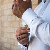 Vogt Silversmiths Rings Hand Engraved Sterling Johnny Bones Men's Ring