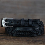 Vogt Silversmiths Belts Black Basket Weave Pattern