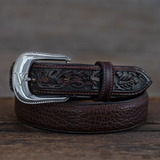 Vogt Silversmiths Belts Tooled Pebbled Bison